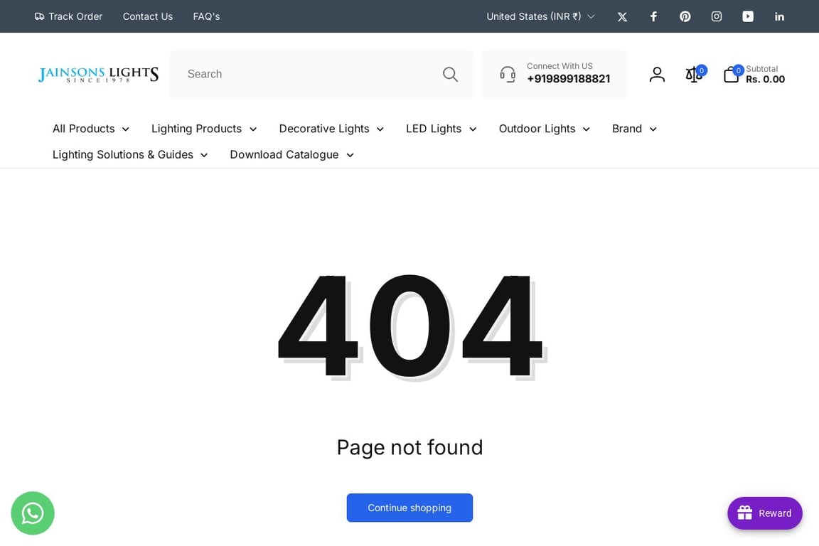 Jainsons Lights P. Ltd affiliate program signup page