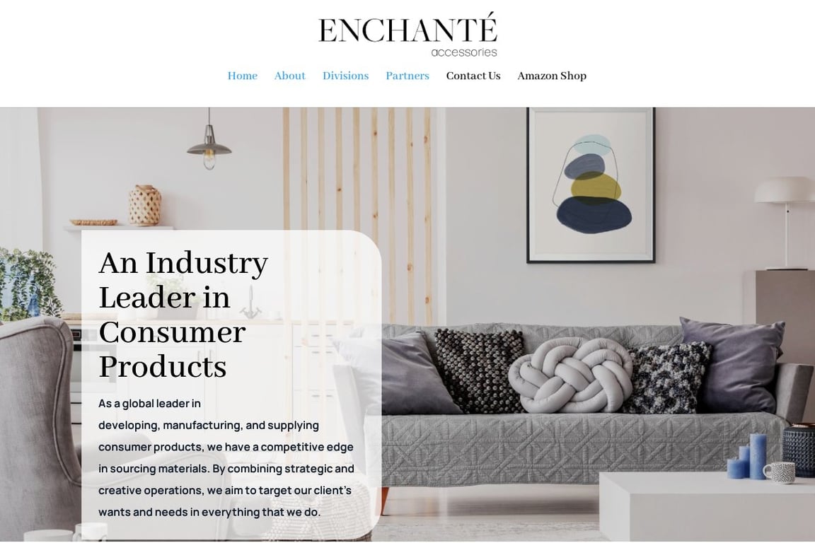 Enchante Home homepage