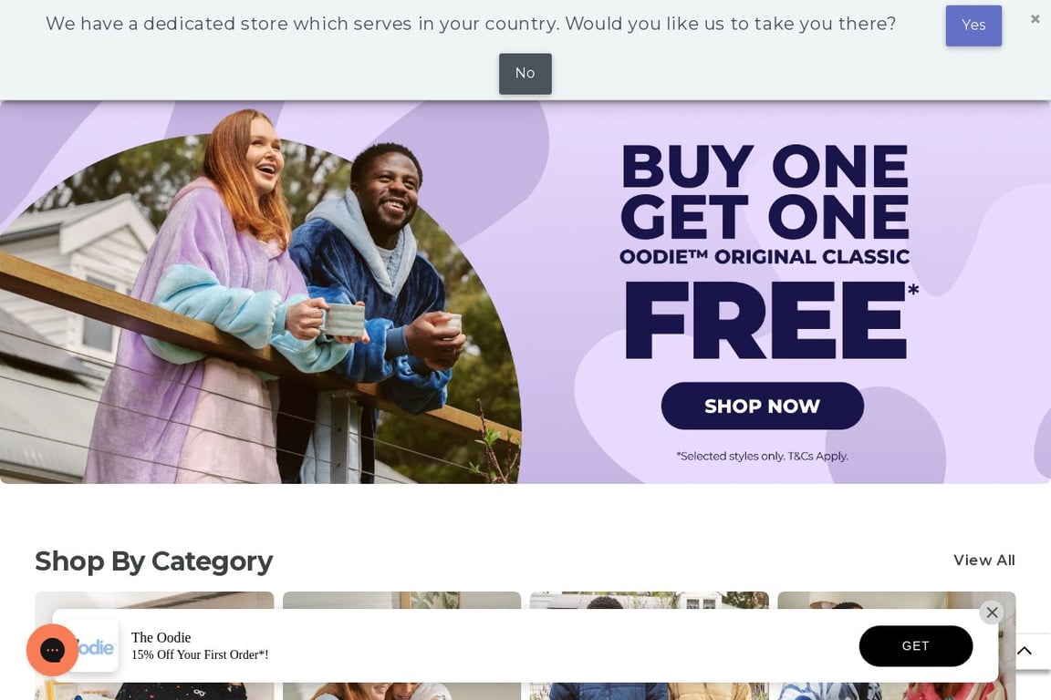 Oodie AU homepage
