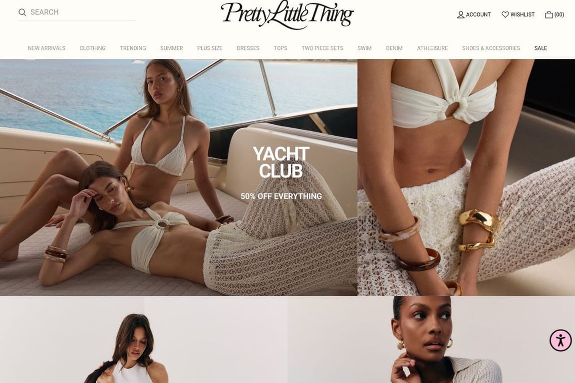 PrettyLittleThing homepage