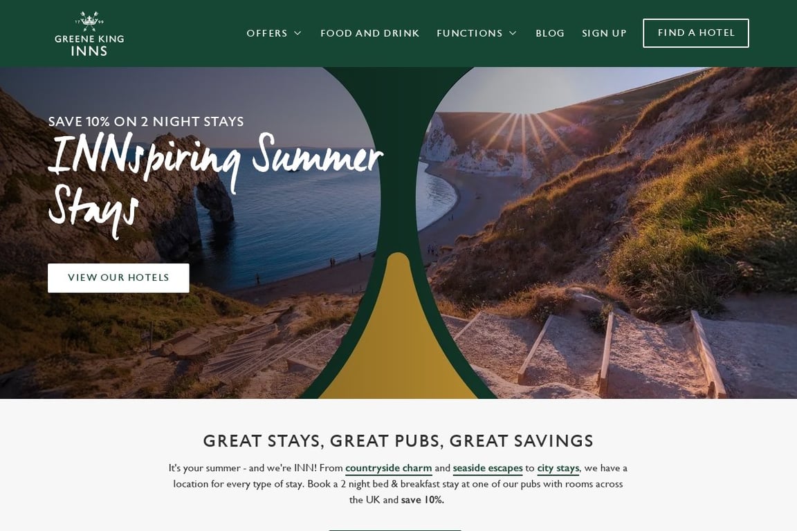 Greene King Inns homepage