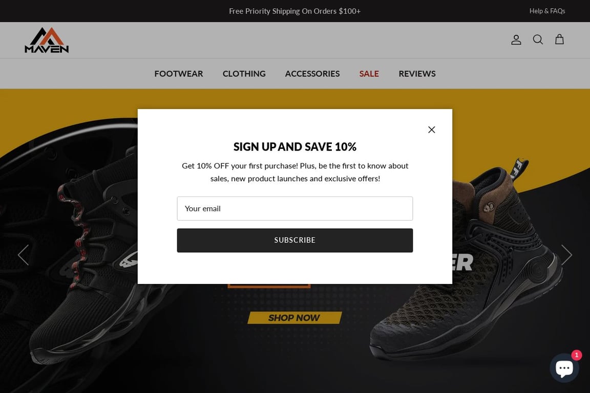 Maven Safety Shoes homepage