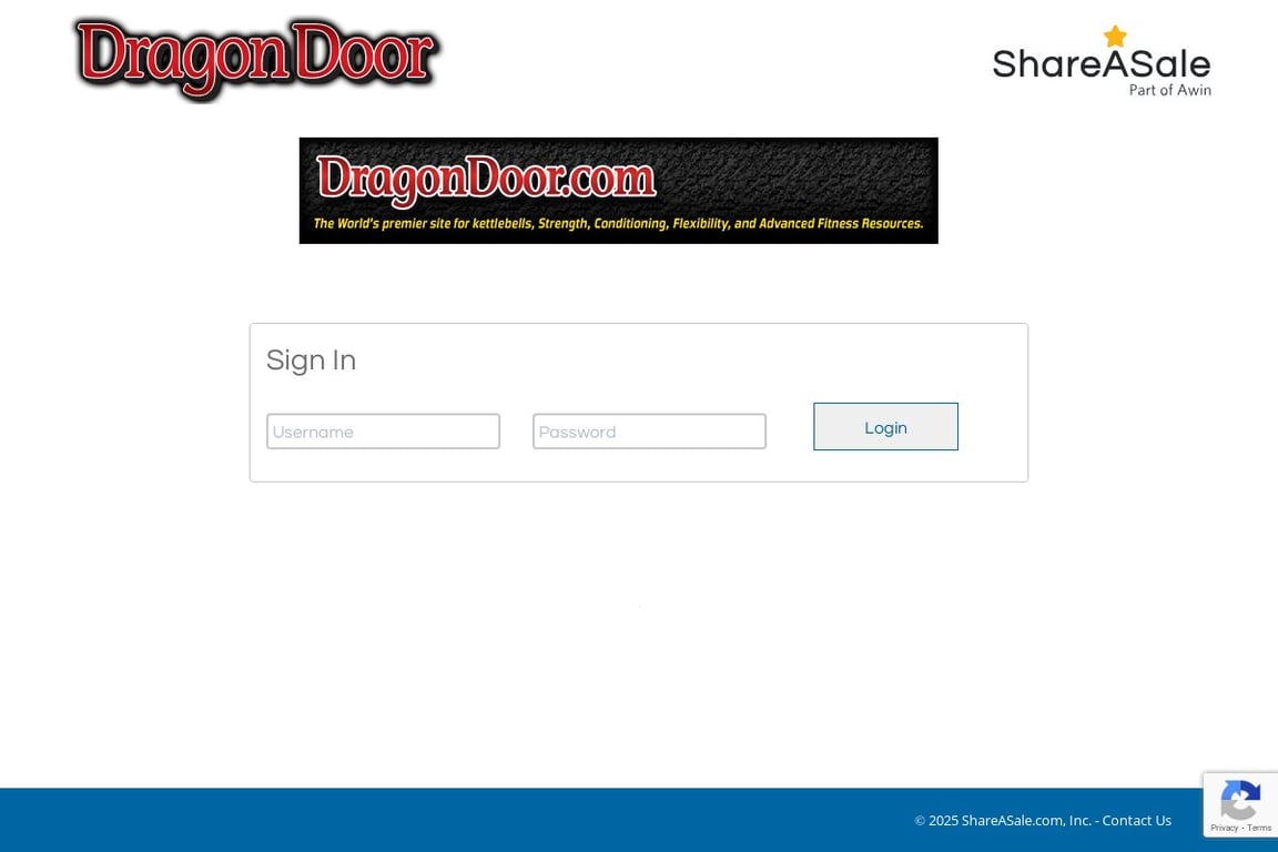 Dragon Door affiliate program signup page