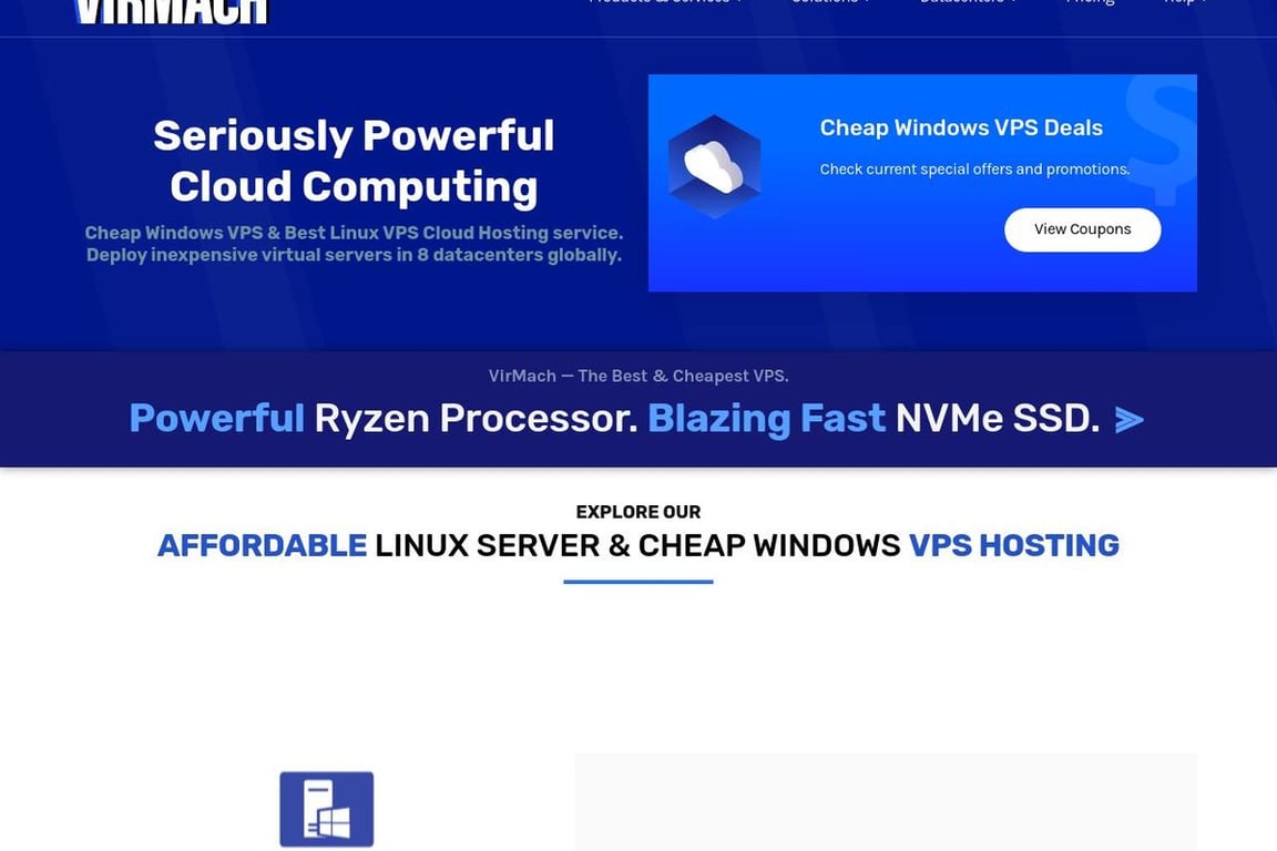 VirMach homepage