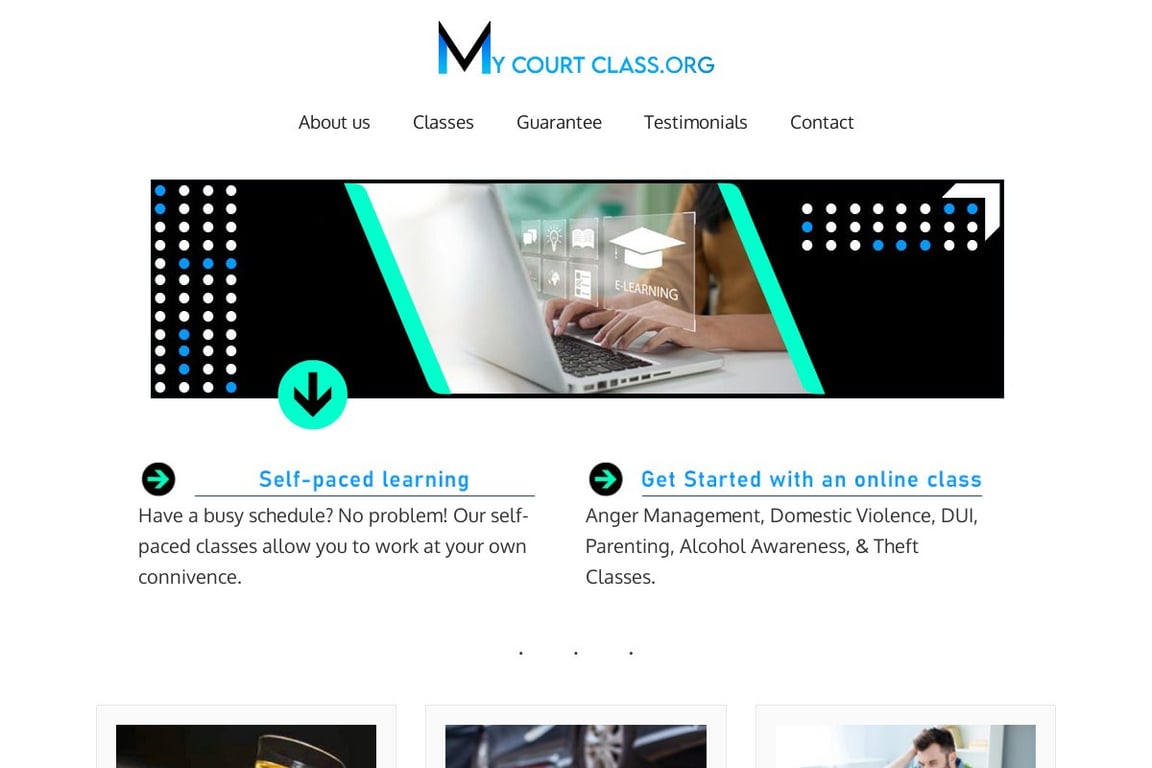 Online Court Classes homepage