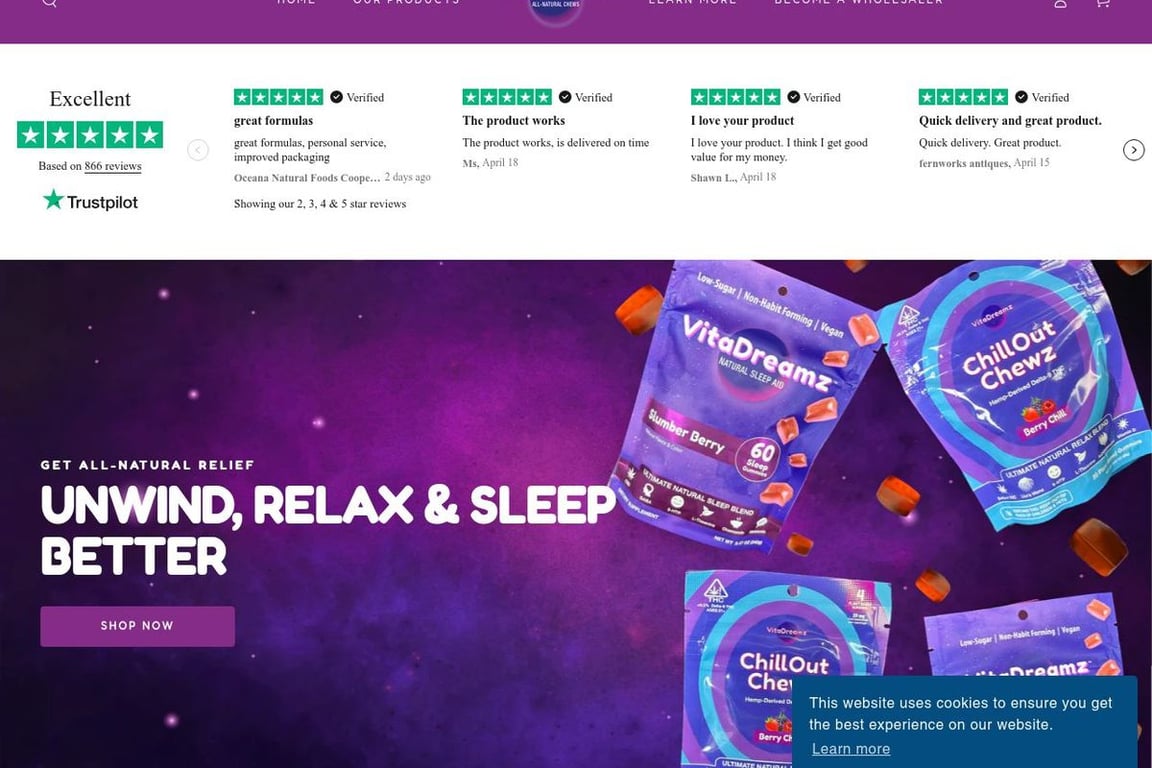 VitaDreamz homepage