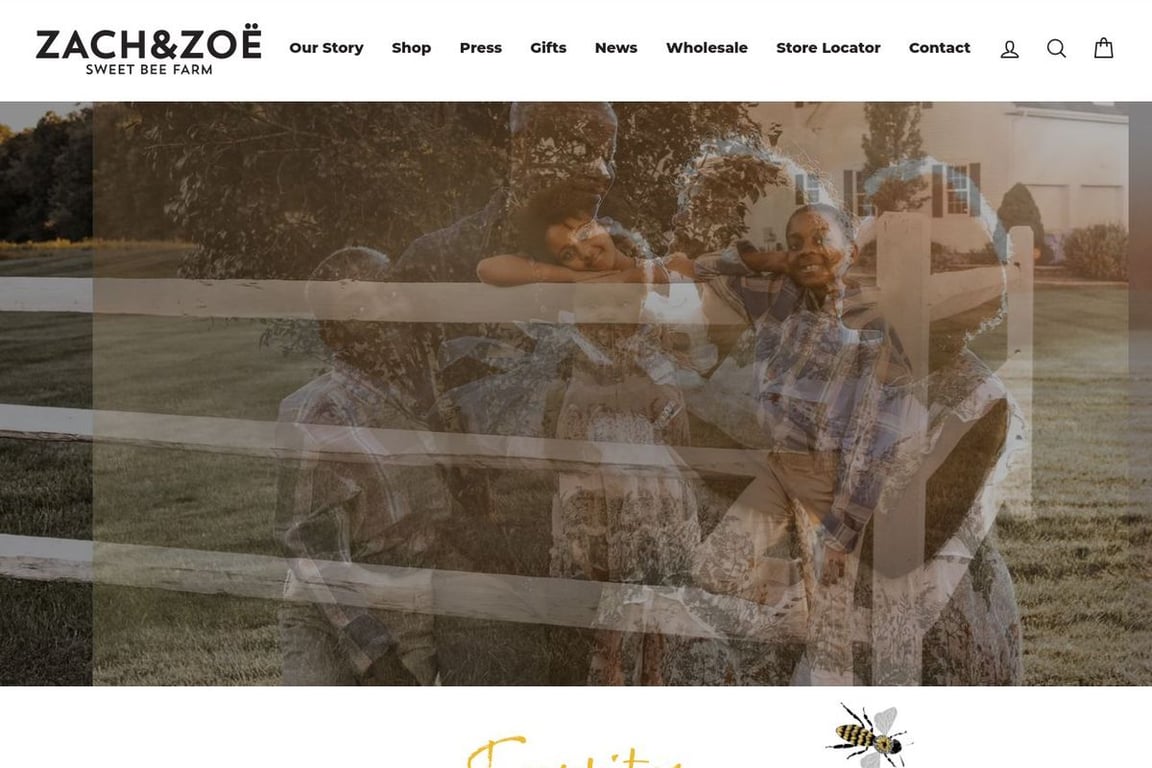 Zach & Zoe Sweet Bee Farm homepage