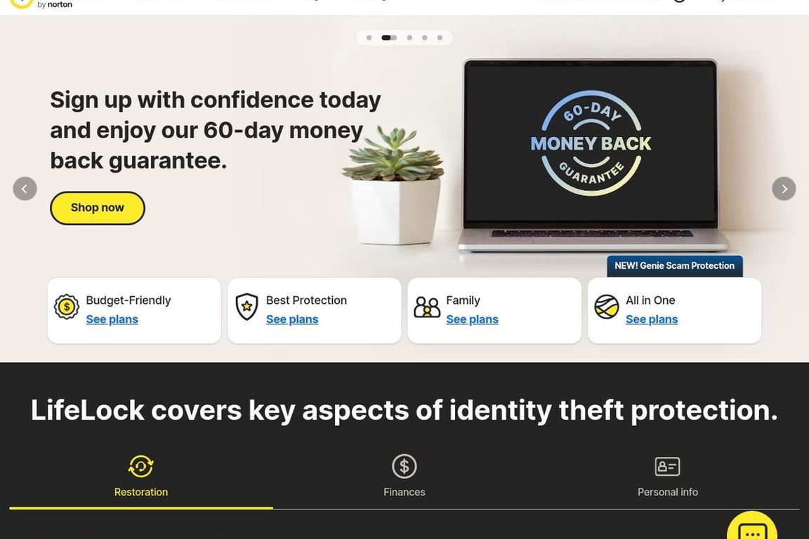 LifeLock homepage