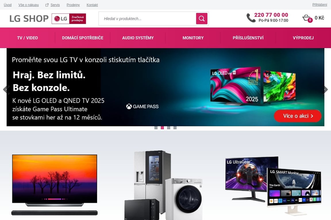 LGshop.cz homepage