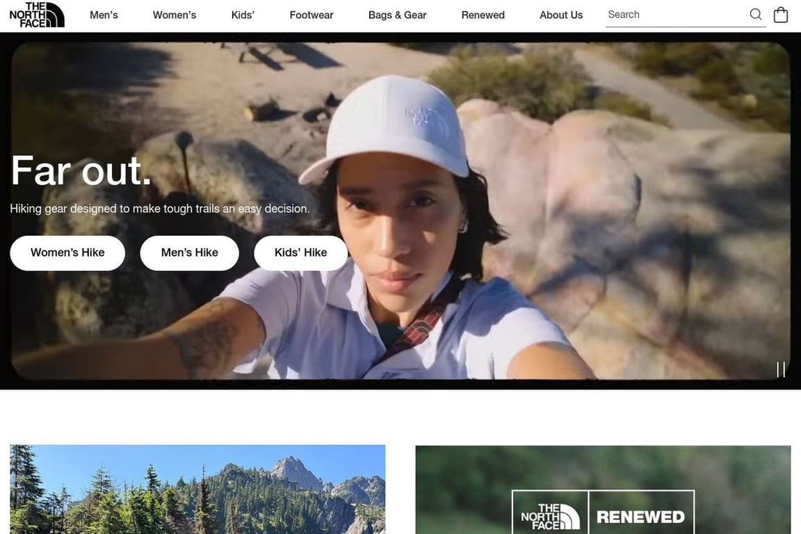 The North Face homepage