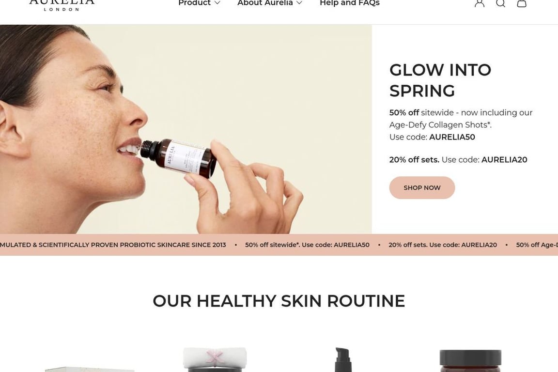Aurelia London homepage