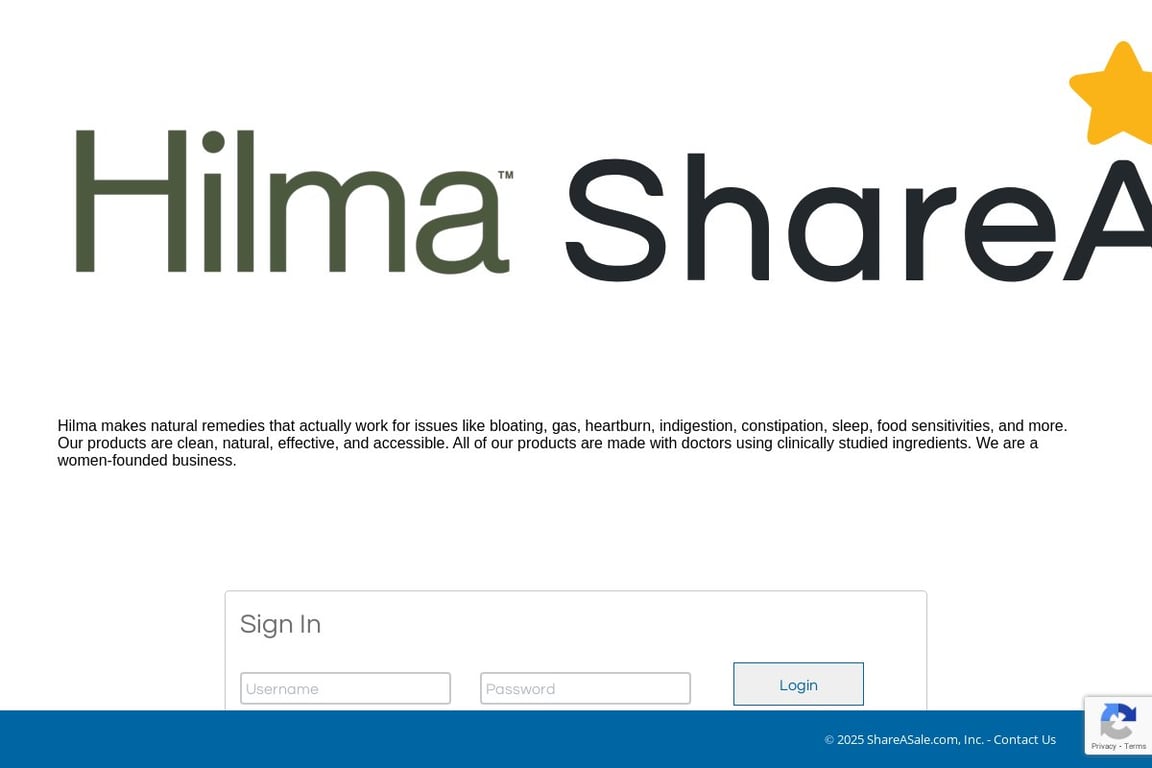 Hilma affiliate program signup page