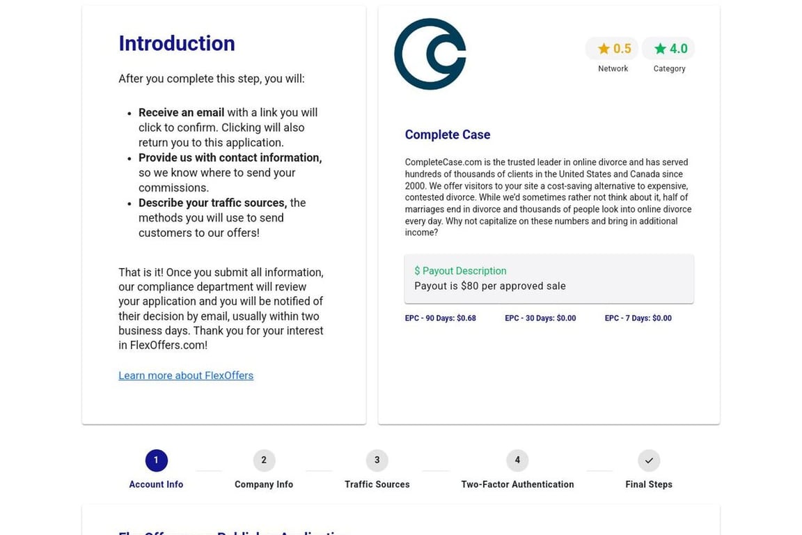 CompleteCase.com affiliate program signup page