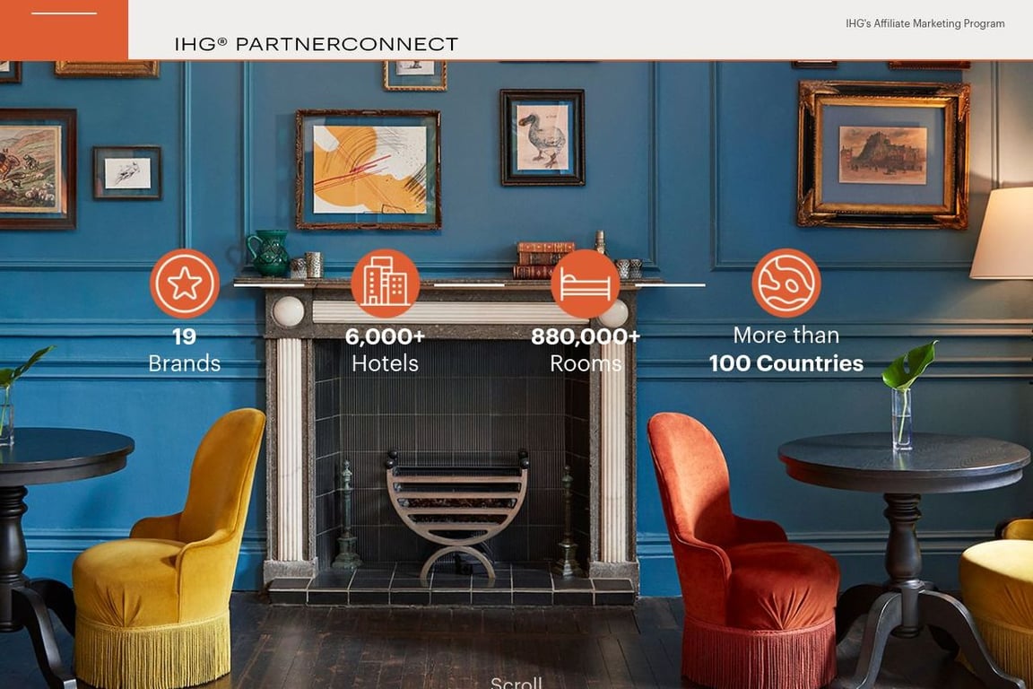 InterContinental Hotels Group affiliate program signup page