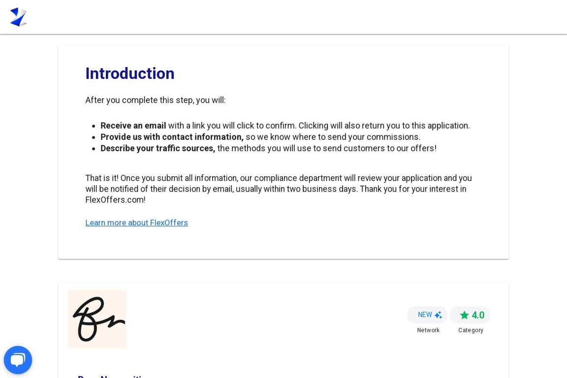 Bare Necessities affiliate program signup page