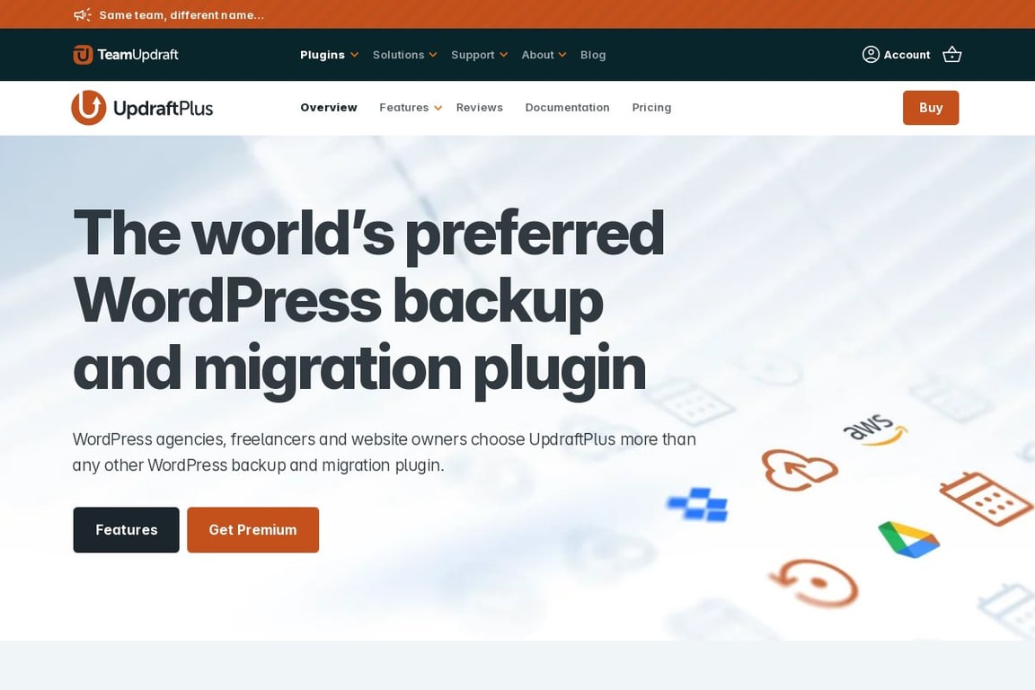 UpdraftPlus homepage