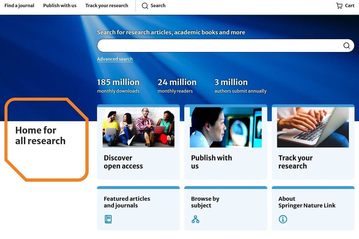 SpringerLink Shop homepage
