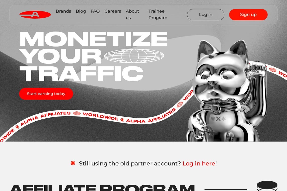 Alpha Affiliates homepage