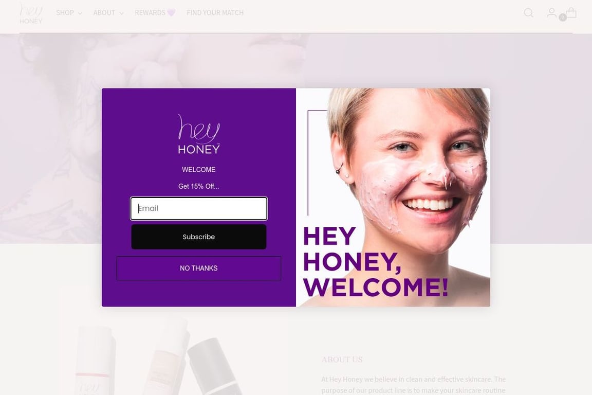 Hey Honey affiliate program signup page