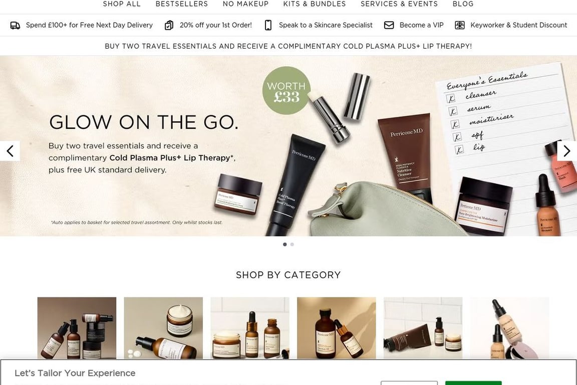 PerriconeMD UK homepage