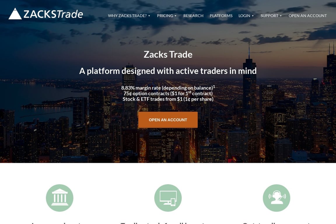 Zacks Trade homepage