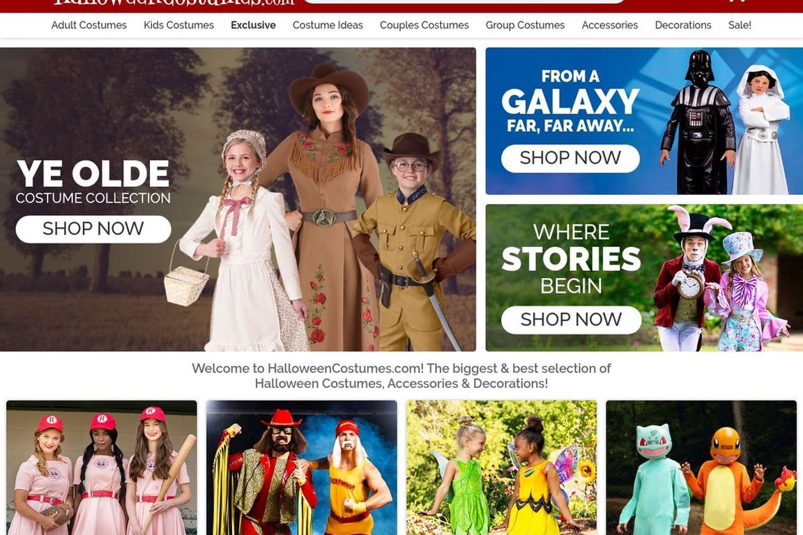 HalloweenCostumes.com homepage