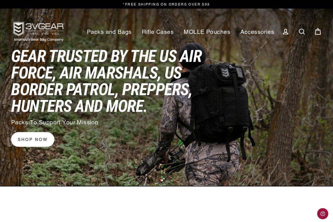 3V Gear homepage