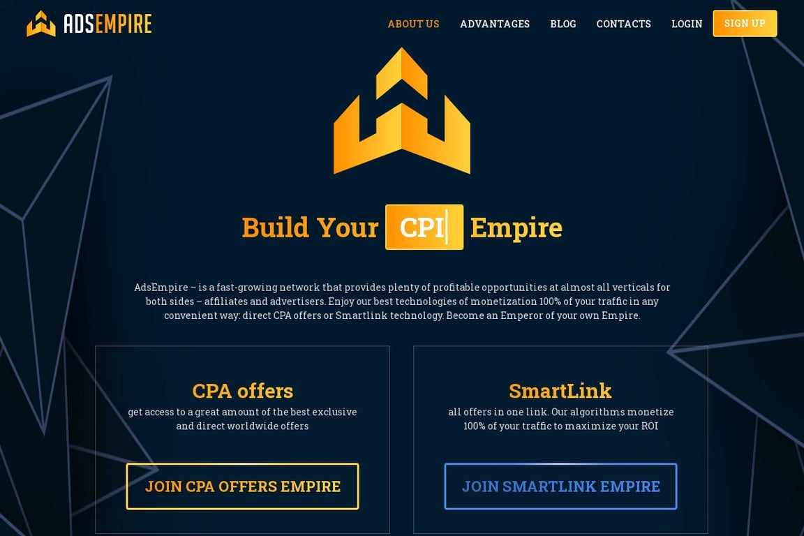 AdsEmpire homepage