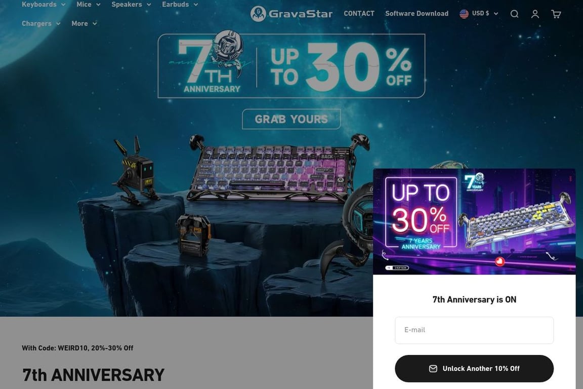 GravaStar homepage