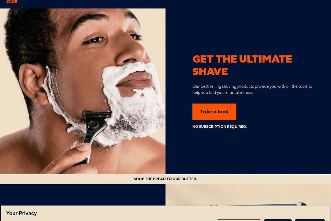 Dollar Shave Club AU homepage