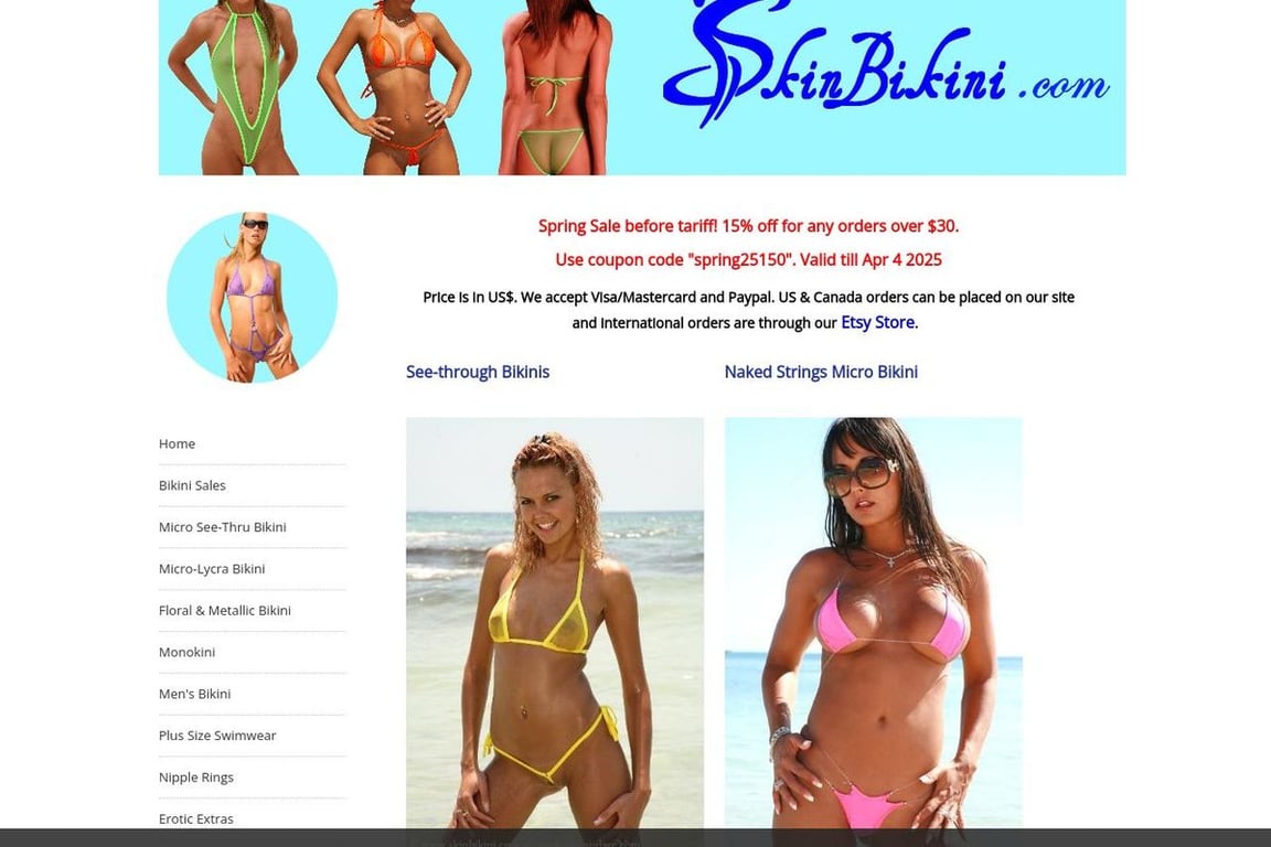 SkinBikini.com homepage