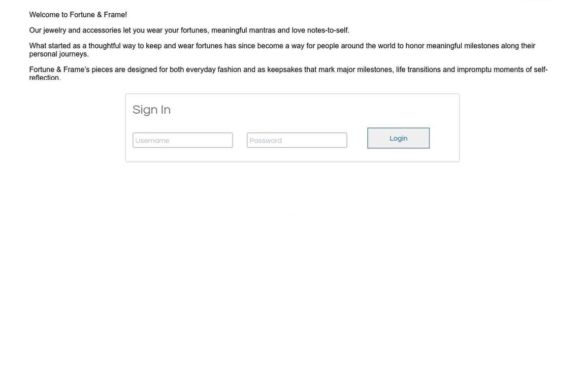 Fortune & Frame affiliate program signup page