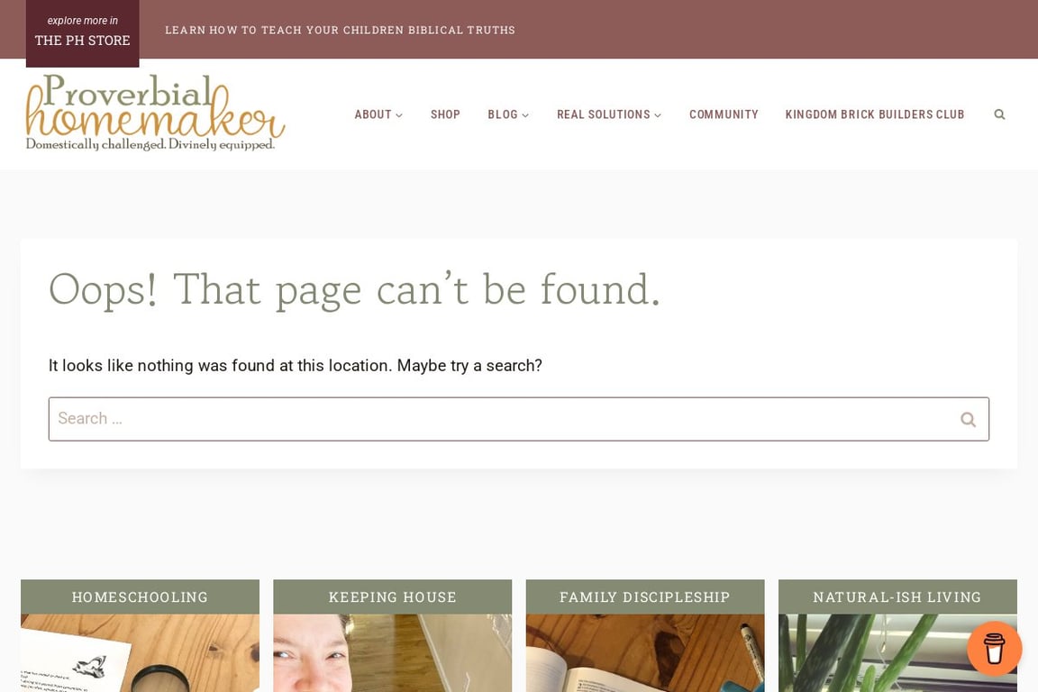 Proverbial Homemaker affiliate program signup page