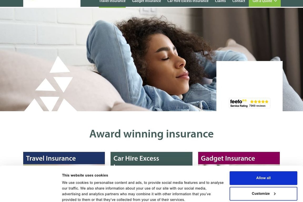 Cedar Tree Travel Insurance homepage