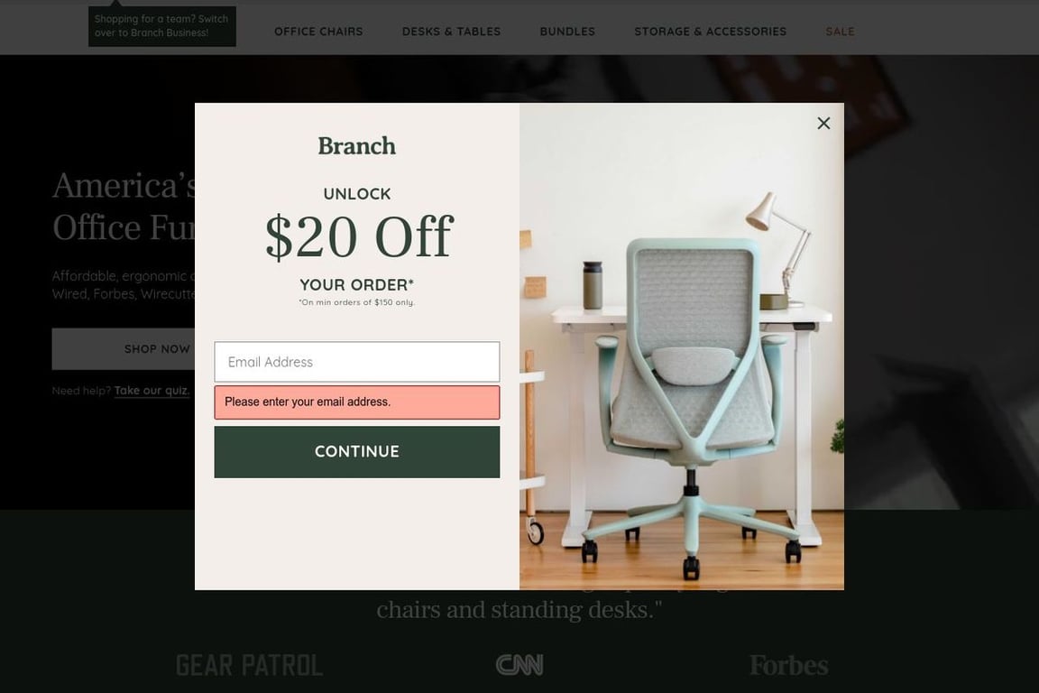 Branch homepage