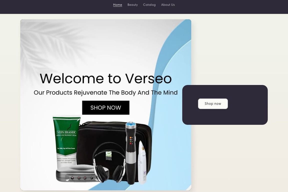 Verseo homepage