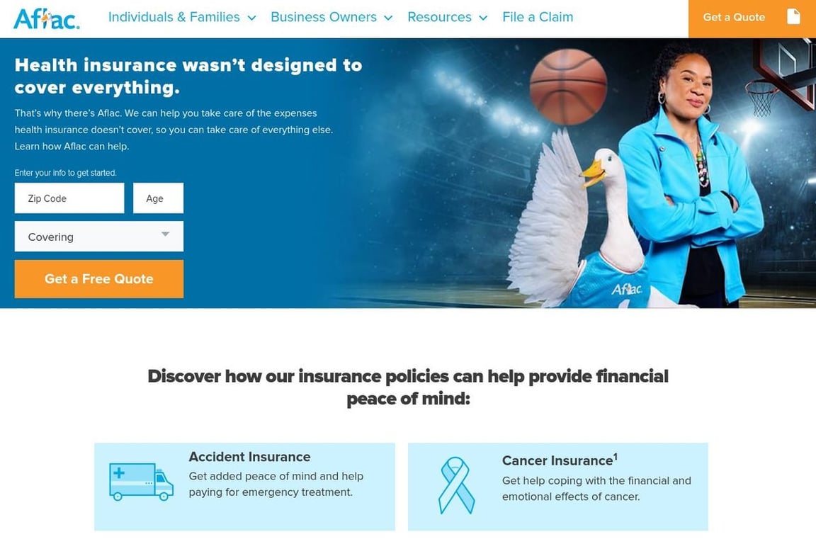 Aflac homepage