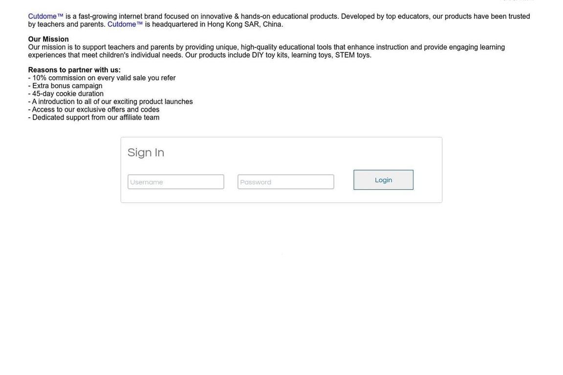 DIY KIT 123 affiliate program signup page