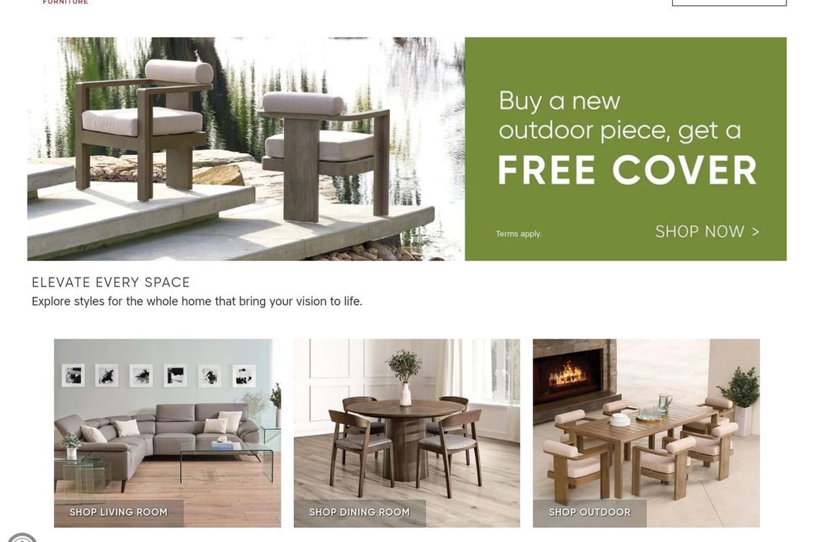 Dania Furniture homepage