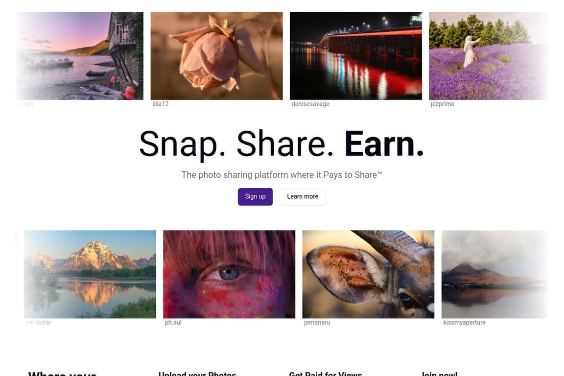 Clickasnap homepage