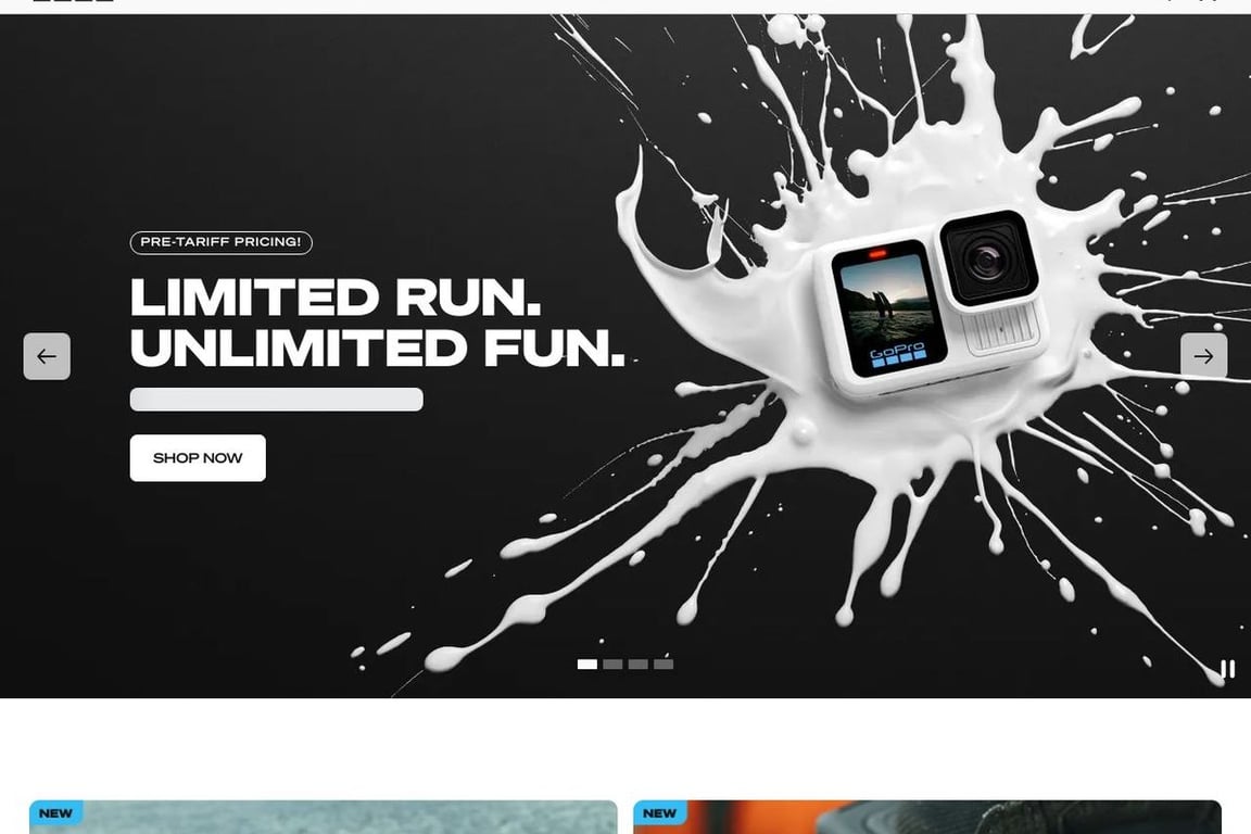 GoPro homepage
