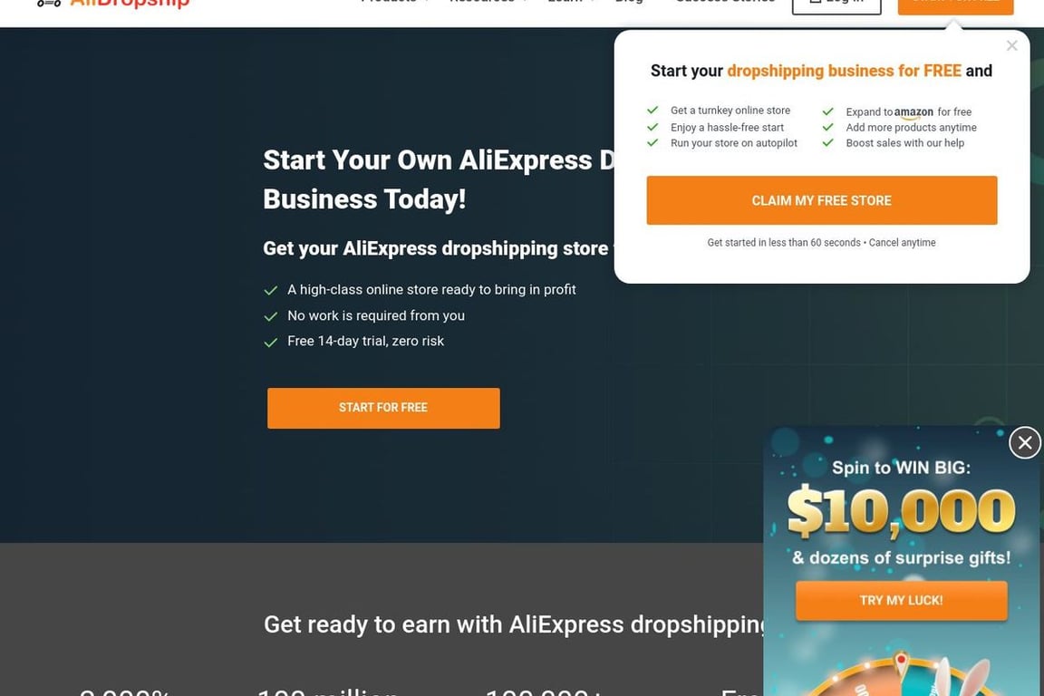 AliDropship homepage