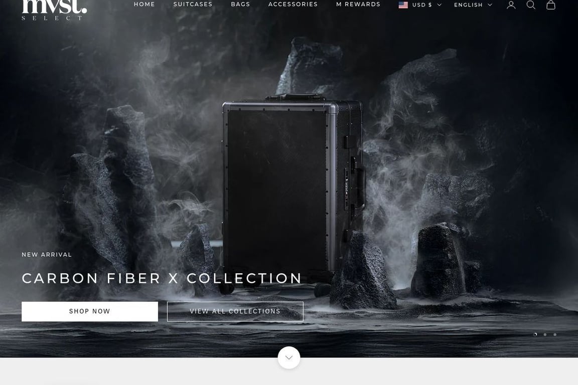 MVST Select homepage