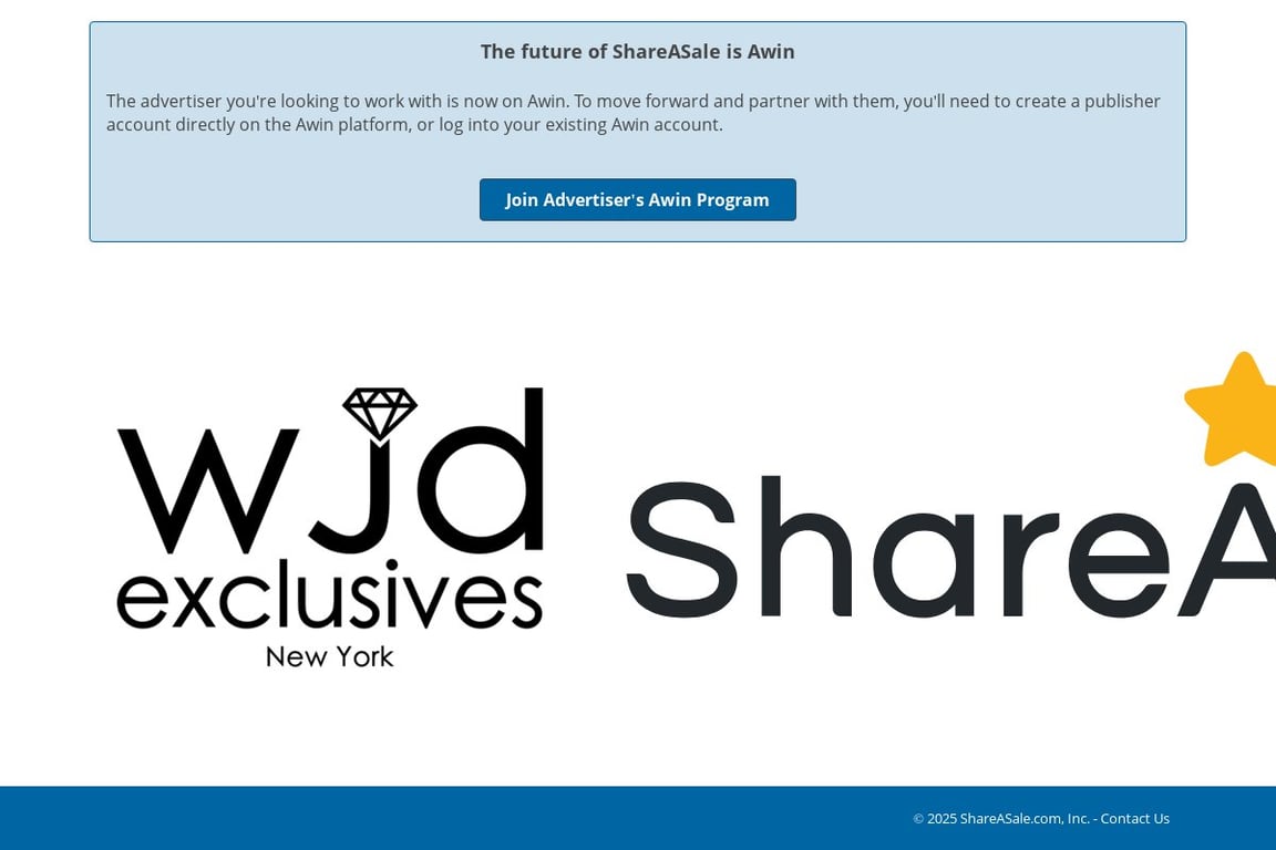 WJD Exclusives affiliate program signup page