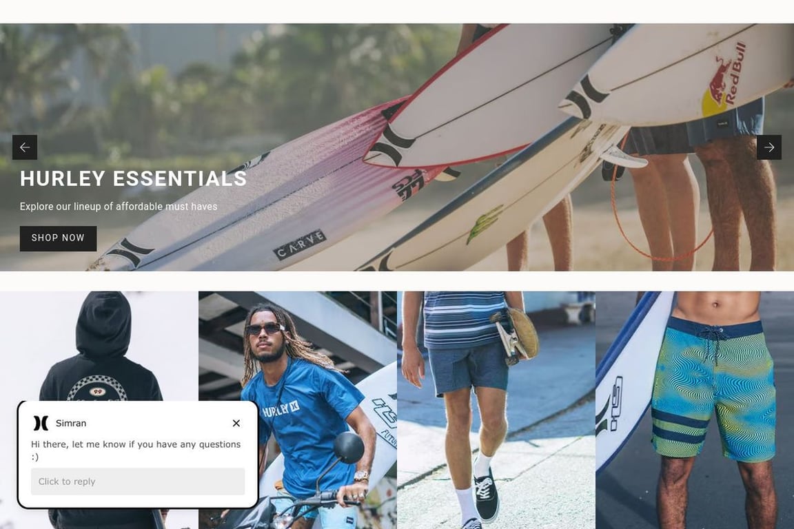 Hurley Outlet homepage