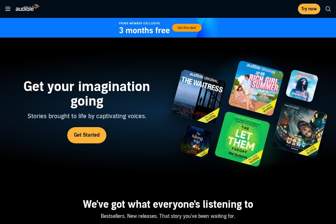 Audible Affiliates homepage