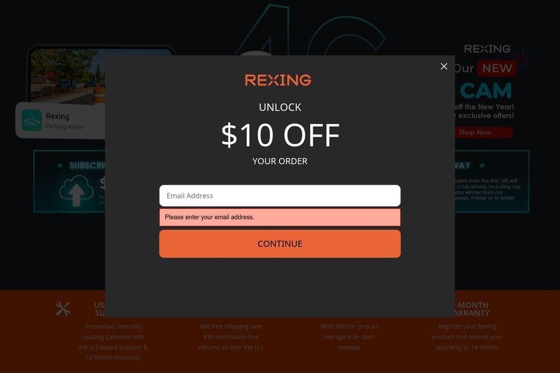 Rexing homepage