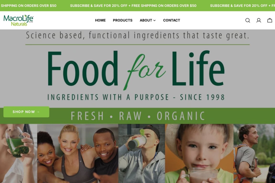 MacroLife Naturals homepage