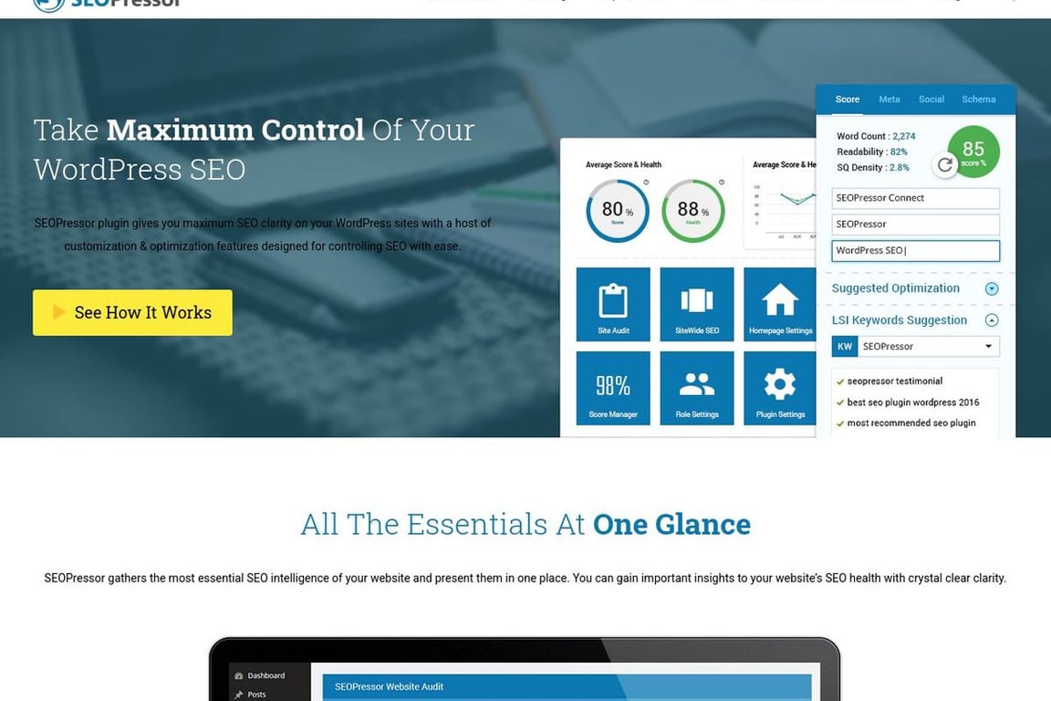 SEOPressor homepage