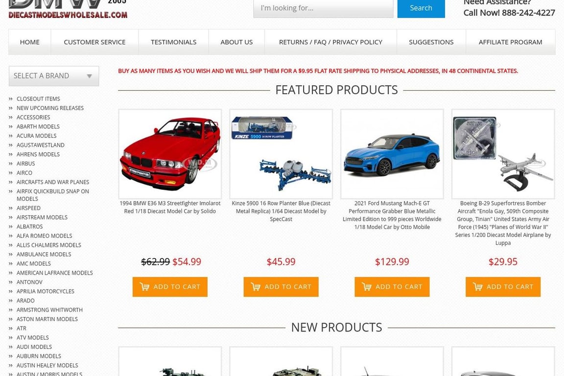 Diecast websites store